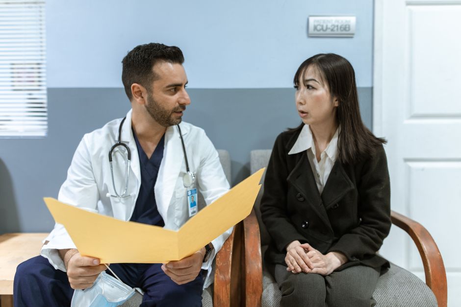 Doctor in consultation with a patient in a modern clinic setting